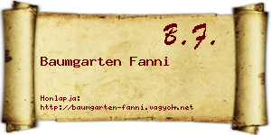 Baumgarten Fanni névjegykártya