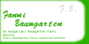 fanni baumgarten business card